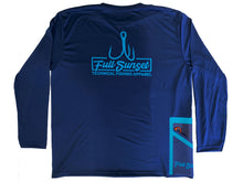 Load image into Gallery viewer, HOOKS TECH-TOOL WATERMAN LONG SLEEVE SHIRT NAVY/TEAL - Full Sunset