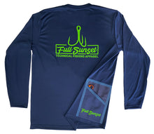 Load image into Gallery viewer, HOOKS TECH-TOOL WATERMAN LONG SLEEVE SHIRT NAVY/LIME - Full Sunset