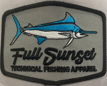 Load image into Gallery viewer, MAR-A-LOGO RETRO TRUCKER HAT STEEL BLUE/ SILVER - Full Sunset