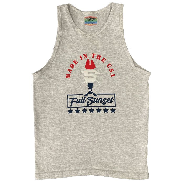 WOMENS 4TH OF FULL SUNSET COTTON TANK TOP GRAY - Full Sunset