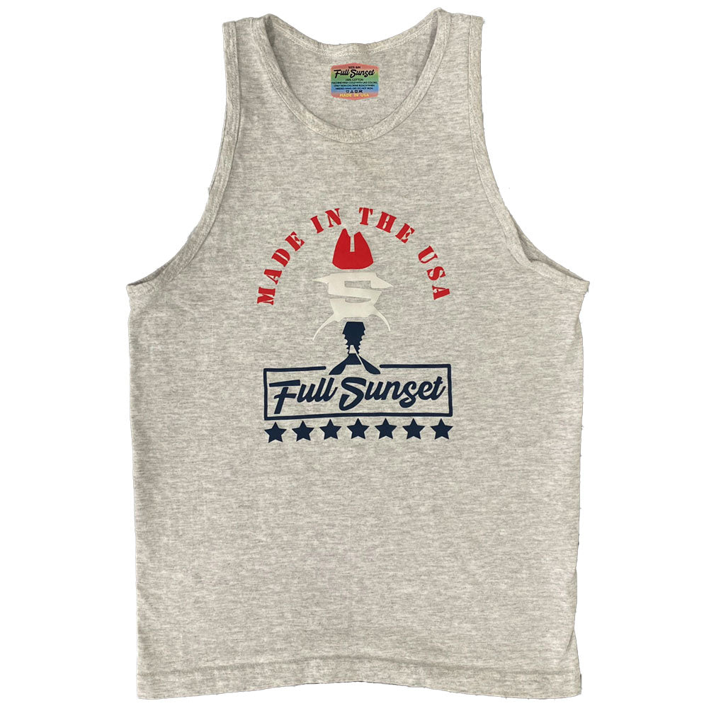 WOMENS 4TH OF FULL SUNSET COTTON TANK TOP GRAY - Full Sunset