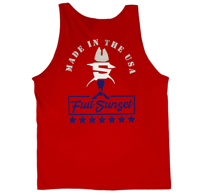 4TH OF FULL SUNSET HEAVYWEIGHT TANK TOP RED - Full Sunset