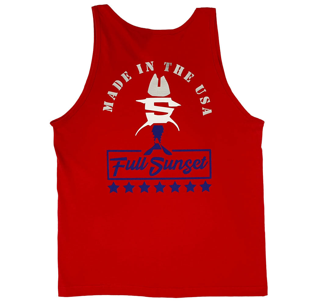 4TH OF FULL SUNSET HEAVYWEIGHT TANK TOP RED - Full Sunset