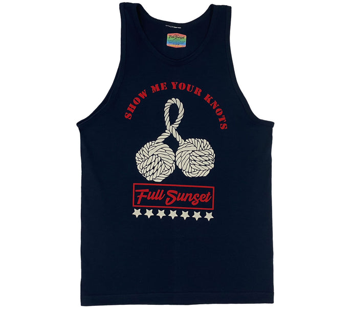 WOMENS SHOW ME COTTON TANK TOP NAVY - Full Sunset