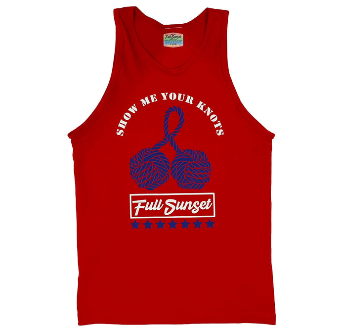 WOMENS SHOW ME COTTON TANK TOP RED - Full Sunset