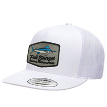 Load image into Gallery viewer, MAR-A-LOGO FLAT BRIM TRUCKER HAT WHITE - Full Sunset
