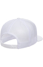 Load image into Gallery viewer, MAR-A-LOGO FLAT BRIM TRUCKER HAT WHITE - Full Sunset
